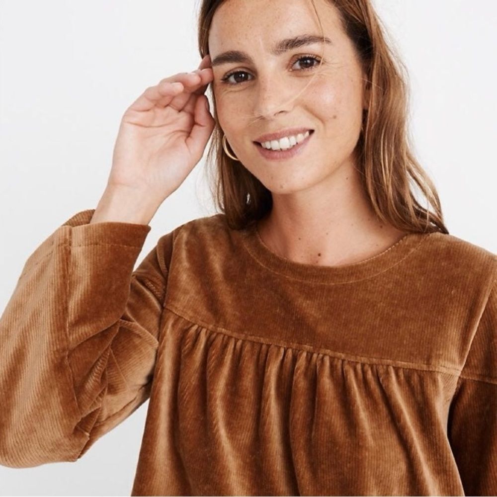 Madewell Texture & Thread Cord Warm Hickory Top